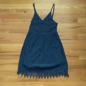 Navy blue mini dress with lace